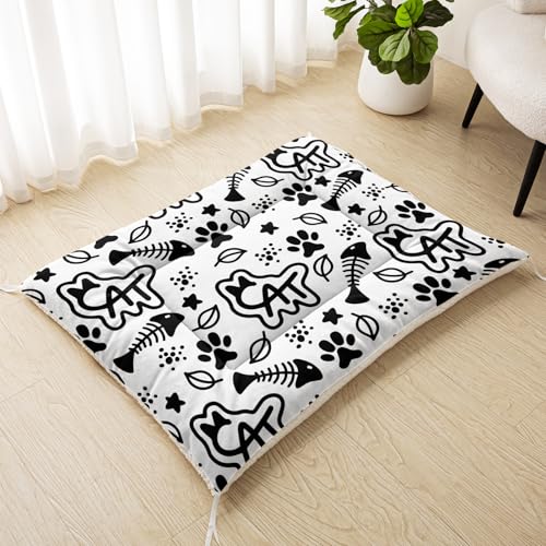 Nttopship Dog Cat Bed Mat Ultra Soft Fluffy Pet Bed Washable Fashion Dog Crate Beds Comfy Comfy Pet Sleeping Pad Suitable for Pet Raised Bed(30"x26",Cat) - color: Cat, size: Medium