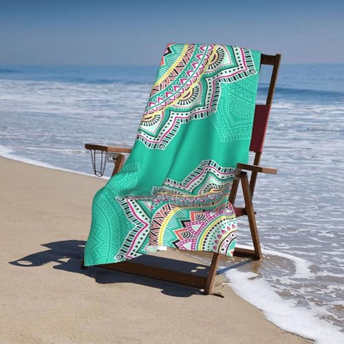 Cute Boho Beach Towel for Women/Adults, Personalized Microfiber Beach Towels Bulk, Quick Dry Beach Towel for Pool, Lightweight Bath Towels Oversized Clearance 30"x 60" - color: Boho3, size: 30"x 60"