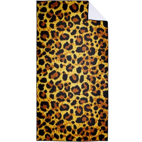 Leopard Print Beach Towel Oversized 36" x 72", Thin Lightweight Sand Free Quick Dry Microfiber Towel for Swimming Pool Cruise Camping Travel - color: Color_26