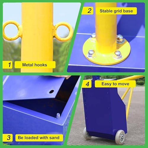 Volleyball/Badminton Poles, Mobile Badminton Net Bracket with Wheel & Heavy Base, Adjustable Height Volleyball Net Stand for Outdoor Indoor Backyard