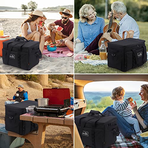 Cooler Bag 48-Can Insulated Leakproof Soft Cooler Large Collapsible Portable Travel Cooler Bags 32L for Picnic, Waterproof Soft Ice Chest for Camping, Beach, Fishing, Outdoor - 32 Quart - color: Black