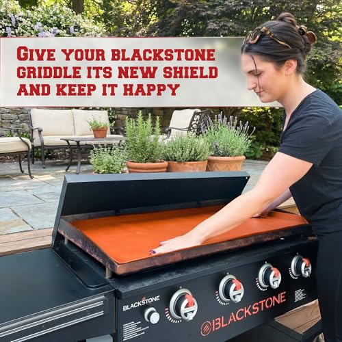 KITCHEN PERFECTION 36" Premium Silicone Griddle Cover Mat for Blackstone Griddle 36 Inch - Hermetic Protection from Rust & Debris All Year, Fits All Blackstone 36 Inch Models - Food Grade Silicone - color: Orange 36 inch
