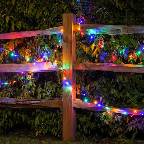 2-Pack 200 LED Solar Fairy Lights Outdoor, Upgraded Oversize Lamp Beads & Super Bright Solar String Lights Outoor, 8 Modes Solar Lights for Garden Patio Decorations(Multi-Colored) - color: Multicolor