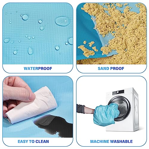 BYDOLL Beach Blanket Waterproof Sandproof 10'×9' 1-8 Adults Oversized Lightweight Large Picnic Mat Waterproof Sandproof Blanket for Beach Camping Hiking Travel