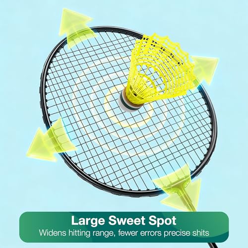 AboveGenius Badminton Rackets Set, Lightweight & Durable Badminton Set (Includes 6/12 Racquets, 6/12 Birdies), Outdoor Backyard & School Games for Adults, Teens, Families and Beginners - style: 2 Color 6 Rackets 6 Birdies
