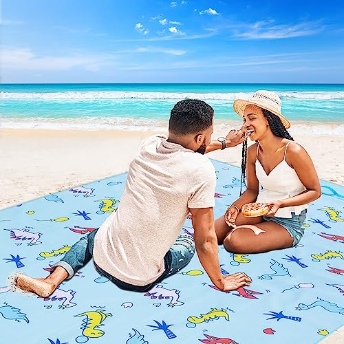 Large Picnic Blanket Waterproof Sand Free Beach Mat Foldable Picnic Mat Sandproof Beach Blanket Extra Large Grass Concert Blanket for Sporting Events, Family Picnic, Camping, Travel, Park - color: Blue, size: 60"x80"