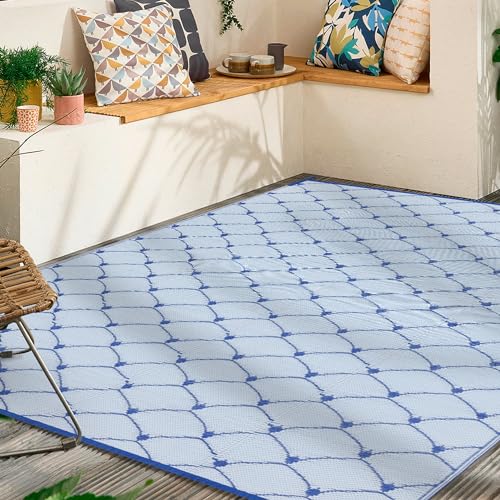 Boulder Bee Outdoor Rugs, Plastic Straw Rug, Outdoor Camping Rugs, Quick Drying Picnic Rug, Sand Free Reversible Beach Mats (5 x 8 Feet, 2.7 lb) - color: White, size: 5*8 Feet
