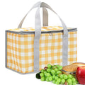 Insulated Picnic Bag Cooler Reusable, Beach Bag Cooler Bags with Zippered Top - Insulated Bag for Hot or Cold,Picnic Basket Collapsible, Picnic,Beach, Outdoor (13.8x7.9x7.9 in) - color: YELLOW