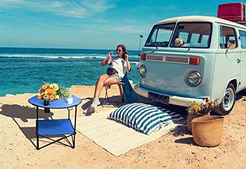 Portable Camping Side Table for Outdoor Picnic - color: Red