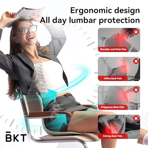 BKT Seat Cushion Chair Ergonomic Office Chair Cushions Lumbar Support for Seat Pillow Ideal for Students Office Workers Nursing Mothers Long Sitting Outdoor Fishing Floor (L-Black) - color: L-black