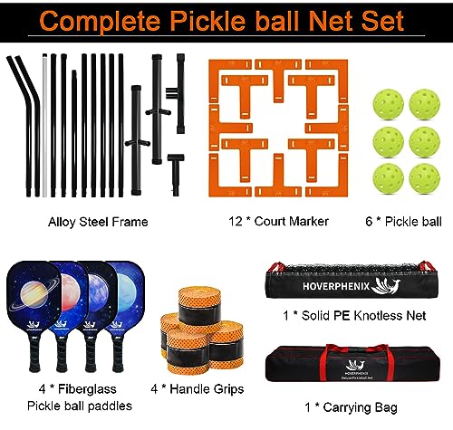 Pickleball Net for Driveway, Portable Pickleball Net System with Regualtion Size 22FT Pickle Ball Net, Outdoor Pickleballs, Carry Bag, Weather Resistant Metal Frame - style: Pickleball net system