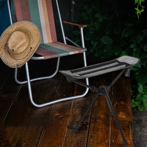 Ciieeo Portable Folding Camping Stool and Footrest, Ultralight Compact Picnic Seat with Tripod Design, Gray Portable Footrest Chair for Outdoor Hiking, Fishing, Camping, and Travel