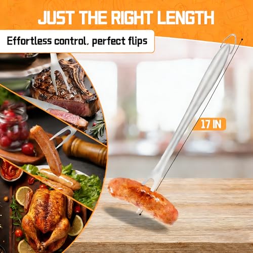 9Pcs Grill Accessories Set, Heavy Duty Stainless Steel BBQ Grill Tools Kit with Storage Bag, Grilling Gifts for Men Dad Him, Professional Barbecue Grill Utensil Set for Outdoor Backyard Camping - color: 9PCS- Extra Thick