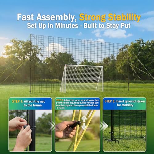 3-in-1 Soccer Goal with Rebounder & Backstop Net, Soccer Training Equipment for Backyard, Soccer Rebounder for Shooting, Passing & Ball Control, Kids & Youth - style: Junior