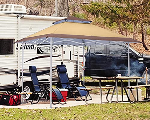COOSHADE 13x13Ft Pop Up Canopy Tent Instant Folding Shelter 169 Square Feet Large Outdoor Sun Protection Shade(Beige) - color: Beige1