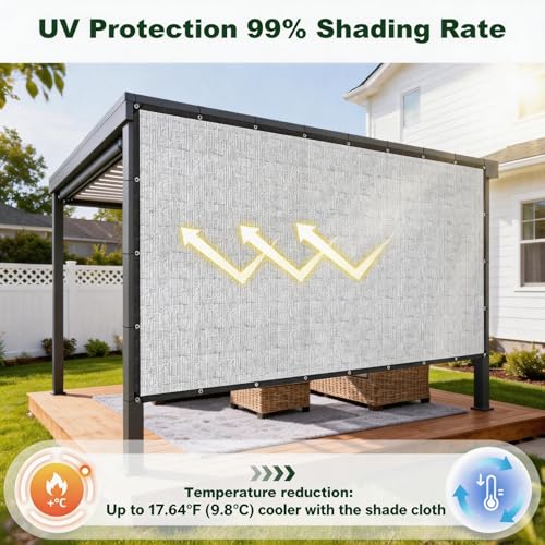 Aluminet Shade Cloth, 10x20FT 99% Heat Reflective Tarp for Blocking Sun with Reinforced Stainless Steel Grommets for Pergola Shade Cover, Garden, Cars, Dogs, Greenhouse - color: 99% Shading Rate, size: 10x20 FT