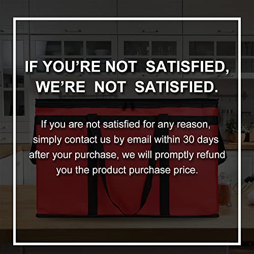 Bodaon 4-Pack Insulated Food Delivery Bag, XXX-Large Meal Grocery Tote Insulation Bag for Hot and cold Food, Commercial, Large Capacity Reusable Warming Bag, Red - color: Red, size: XXX-Large