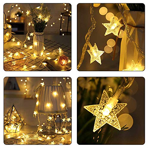 Merdeco Star String Lights, 10ft/3M 20 LED Plug in String Lights Warm White Fairy Lights for Birthday/Christmas/Wedding/Party Indoor Outdoor Decoration