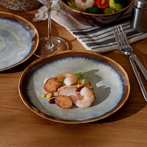 Melamine Dinnerware Sets,12Pcs Plate and Bowl Set,Unbreakable and Lightweight Dish Set,Great for Camping and RV,BPA free,Dishwasher Safe(Sandy Brown) - color: Sandy Brown
