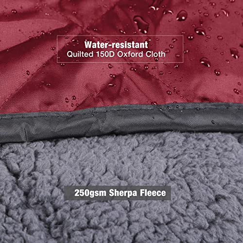 REDCAMP Large Camping Blanket with Sherpa Lining, Cold Weather Warm Outdoor Blanket Windproof for Camping Stadium, Machine Washable 59"x 79" Red - color: 59"x 79" Red