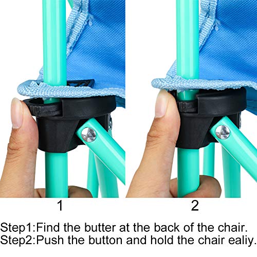KABOER Kids Outdoor Folding Lawn and Camping Chair with Cup Holder and Carrying Bag, Children's Camping Chairs - color: Dinosaur