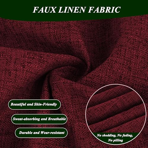 Lounge Chair Cushion Faux Linen Chaise Lounge Cushion with Ties Indoor Long Bench Cushion for Recliner Deck Chair Dormette Swing Bench 63 Inch Red - color: Red