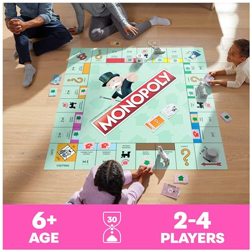 Spin Master Games, Monopoly Giant Edition, Classic Family Board Game for Indoor & Outdoor Play with Oversized Board, Screenless Activity, 2-4 Players, for Ages 6 & Up - style: Giant Monopoly