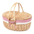 Hap Tim Wicker Picnic Basket for 2 - Unique Gifts Ideas for Couple, Engagement, Wedding, Bridal Shower, Family, Christmas, White Elephant Gifts for Adults(Y2408B-2) - style: Standard size, red cloth