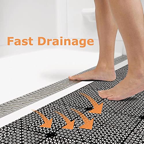 12 Pack Interlocking Floor Tiles 11.8" x 11.8" Interlocking Rubber Floor Mat Outdoor Non Slip Splicing Drainage Mats for Shower, Deck, Pool, Patio, Balcony, Kitchen, Yard - color: Black - Thicken