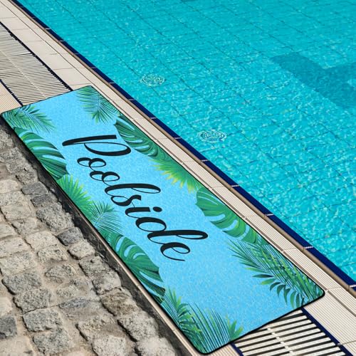 Tinideya Poolside Non Slip Mat Walk Pool Mats for Floor Outdoor Rubber Mats with Drainage Outdoor and Indoor Dock Safety Pool Mat (24" X 68") - size: 10" x 12" (Rectangular)