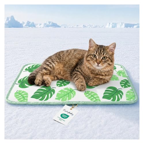 Dog Cooling Mat for Dogs & Cats, Soft Breathable Cooling Pad for Dog Bed, 23"x18" Self Cooling Crate Mat for Dogs, No Gel Washable Non-Slip Pet Cooling Mat Indoor Outdoor, Leaf - color: Leaf, size: 23"x18"(Small)