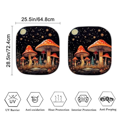 Classic Mushroom Sunshades for Car Windshield Sun Shades UV Rays Sun Shade Outdoor Protective Sun Blocker Easy Install Sun Visor 2 Pack Automotive Interior Accessories - color: Classic Mushroom