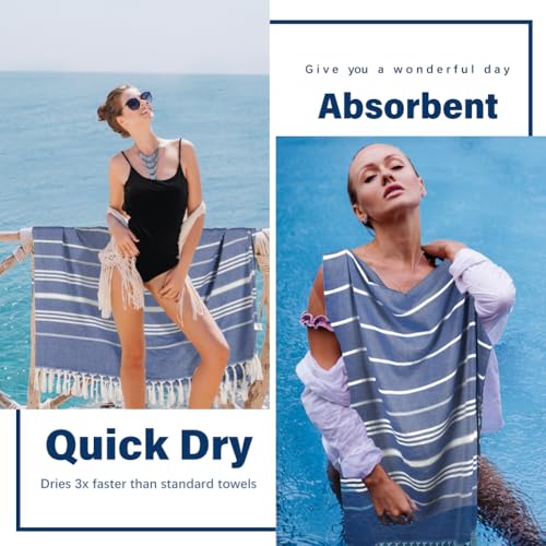 Widdonen Giant Turkish Beach Towel Blanket 85x75 Cotton XXL Extra Large Oversided Bath Pool Blankets XL Huge Bed Sand Free Throw Towels Picnic Outdoor Big Quilt Necessities Cloud Gifts for Adult Blue - color: Blue, size: XXL(85×75 in,215×190 cm)