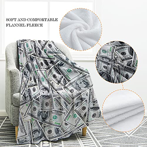 Jekeno Money Blanket 100 Dollar Bills Pattern Print Gifts for Dad Women Kids Girls Birthday Father's Day Home Bedroom Living Room Decor Soft Cozy Lightweight Plush Throw Blankets 50"x60" - color: Color2, size: 50"x60"