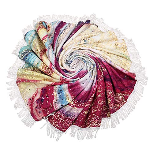 Violet Mist Purple Quicksand Round Beach Blanket 60" Microfibre Circular Beach Towel Throw with Fringe Large Sand Free Circle Beach Blanket with Tassels for Women Travel Swimming Pool Picnic Towel - color: Purple Quicksand
