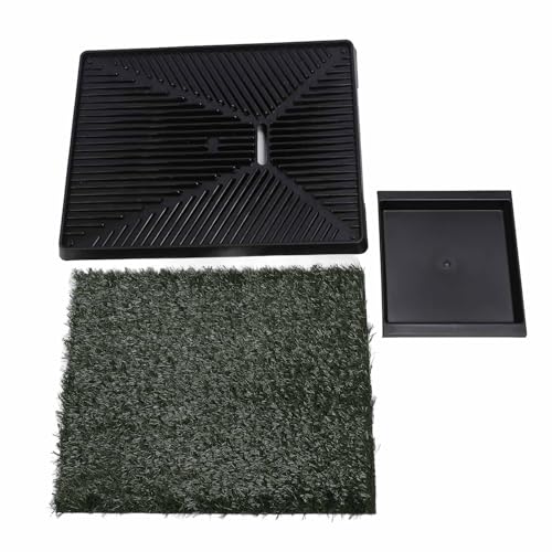 Dog Grass Potty Tray Large Capacity Reusable Odor Puppy Training Artificial Grass Pee Pad Indoor Outdoor (Small Size) - size: Small Size