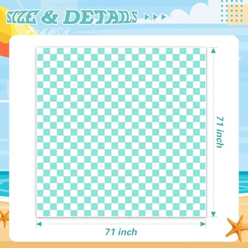 Peryiter Checkered Giant Beach Blanket 71 x 71 Inch Oversized Sandproof Towel Stripe Microfiber Quick Dry Lightweight Huge Blanket for Summer Hawaii Beach Travel Essentials Accessories(Green) - color: Green