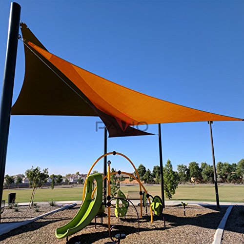 Patio Paradise 3' x 3' x 3' Sun Shade Sail Triangle Canopy Shade Cloth Fabric Sunlight Block Patio Pergola Cover HDPE Deck Awning for Outdoor Backyard Roof Shading, Orange - color: Orange, size: 3' x 3' x 3'