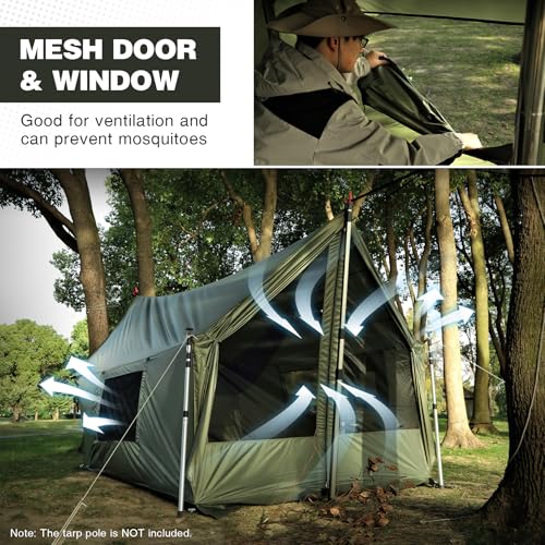 REDCAMP Large Hammock Hot Tent with Stove Jack, Waterproof & Windproof Winter Wall Tent with Snow Skirt, Ultralight 4 Season Tents for Camping, Hiking, Bushcraft, Backpacking, Hunting - style: Modern