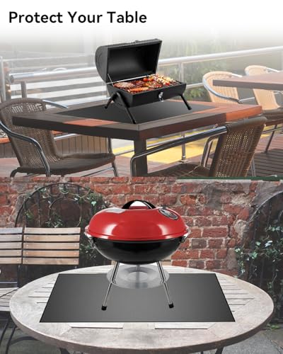29×29 inch Heavy Duty Large Under Grill Mats for Outdoor Grill, Double-Sided Fireproof, Waterproof, Oil Proof Deck and Patio Protector, BBQ Mat Grill Floor Mats Fireplace Fire Pit Mat - size: 29×29 inch