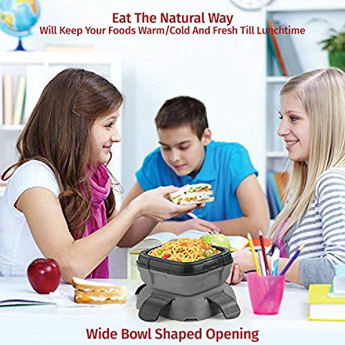 Pinnacle Insulated Leak Proof Lunch Box - Thermal Lunch Container With NEW Heat Release Valve 16 oz ~Set of 2~ Blue-Green - color: Gray