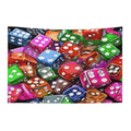 Heavy Duty Weather Resistant Polyester Flags 24x35 In, 4 Sizes Garden Flags for Outside, Games Dice Set Party Banner, Yard Decoration for Outdoor Patio, Entrance & Events - size: 24x35 Inch