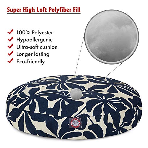 Navy Blue Plantation Small Round Indoor Outdoor Pet Dog Bed With Removable Washable Cover By Majestic Pet Products - color: Navy Blue, size: Small
