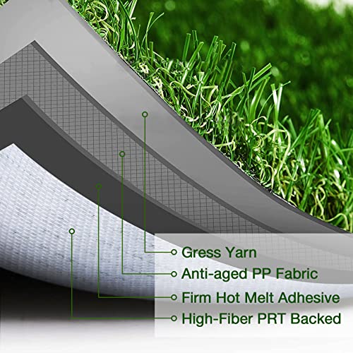 GLOBREEN Soft Artificial Grass Outdoor Rug - Realistic & Machine Washable & Pet Friendly Fake Grass Pad for Dogs Potty - 36 x 24 Inch Indoor Turf Mat High Drainage