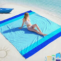 BYDOLL Beach Blanket Waterproof Sandproof Large Sand Free, 78''X81'' Oversized Sandless Lightweight Blanket Picnic Mat for Beach Travel Camping Hiking with Stakes - color: Blue, size: 78"X81"
