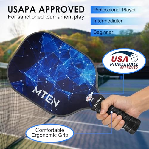 Pickleball Paddles Set of 2 or 4, or Single Paddle – USAPA Approved Fiberglass Surface Pickleball Rackets Set for Men & Women - color: Blue*1