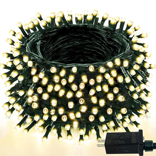 Super-Long 165FT 500 LED Christmas Tree Decor String Lights Indoor Outdoor, 8 Modes & Timer & Memory Function, Waterproof Fairy Lights- for Xmas Tree, Holiday Party, Garden Decorations (Warm White) - color: Warm White, size: 500LED