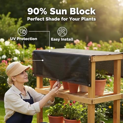 90% Shade Cloth for Garden - 3.3 x 6.6 FT Durable Mesh Tarp with Grommets, Sunblock Net for Patio for Plants Greenhouse Outdoor Pergola Sun Shade Neting for Chicken Coop Cover - color: Black, size: 3.3 X 6.6 Ft