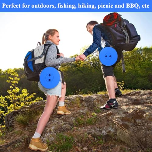Fishboy Upgraded Collapsible Stool, 400lbs Max Weight, Lightweight But Sturdy, Portable Retractable Folding Telescoping Foldable Camping Stool for Adults Outdoor Fishing Hiking BBQ - color: All Blue