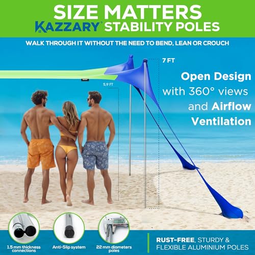 Beach Tent UPF50+ Sun Shade Canopy with Sandbags, 4 Stability Poles, Ground Pegs, Flying Disc Sand Shovel, Lightweight Sunshade Shelter, 7ft Tall for Outdoor Trips, Camping and Sports - color: Spicy Orange, size: L - 7.5 X 7 ft. (with 4 Poles)